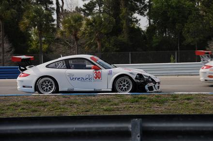 2012  Porsche number 30 with the front damaged on Friday 